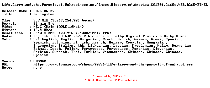 NFO for the release Life.Larry.and.the.Pursuit.of.Unhappiness.An.Almost.History.of.America.S01E01.2160p.WEB.h265-ETHEL by ETHEL