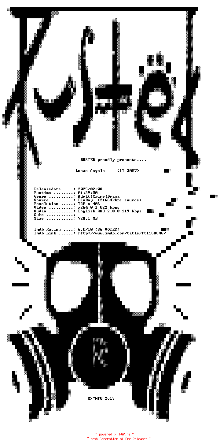 NFO for the release Lunas.Angels.2007.BDRip.x264-RUSTED by RUSTED