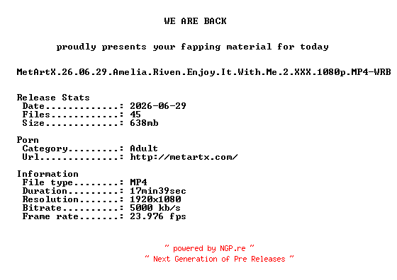 NFO for the release MetArtX.26.06.29.Amelia.Riven.Enjoy.It.With.Me.2.XXX.1080p.MP4-WRB by WRB