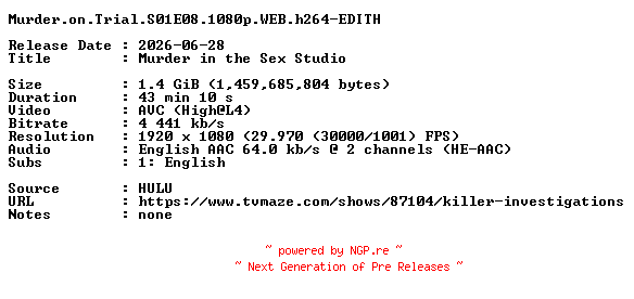 NFO for the release Murder.on.Trial.S01E08.1080p.WEB.h264-EDITH by EDITH