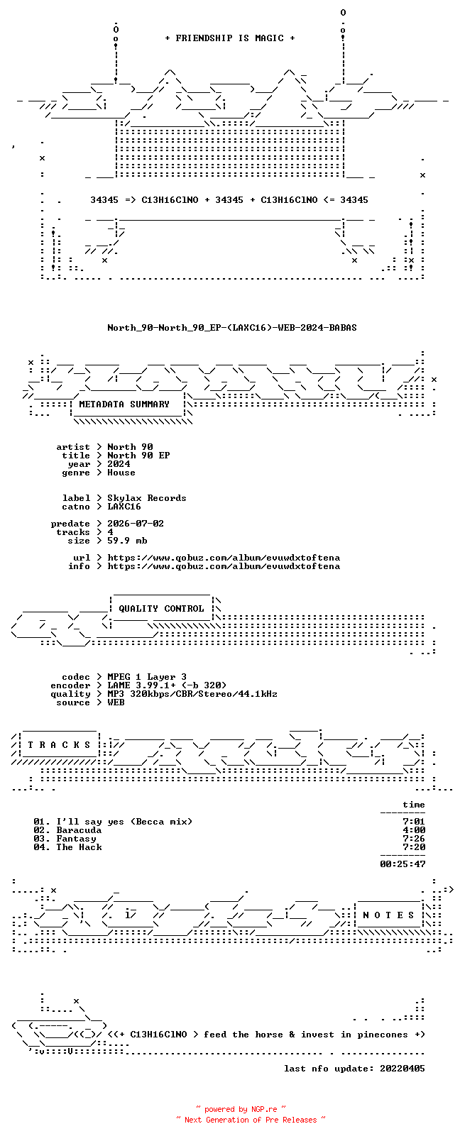 NFO for the release North_90-North_90_EP-(LAXC16)-WEB-2024-BABAS by BABAS