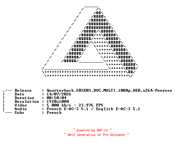 NFO for the release Quarterback.S03E03.DOC.MULTI.1080p.WEB.x264-Penrose by Penrose