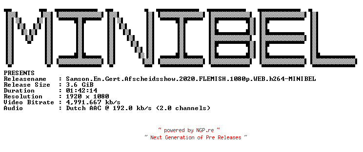 NFO for the release Samson.En.Gert.Afscheidsshow.2020.FLEMISH.1080p.WEB.h264-MINIBEL by MINIBEL