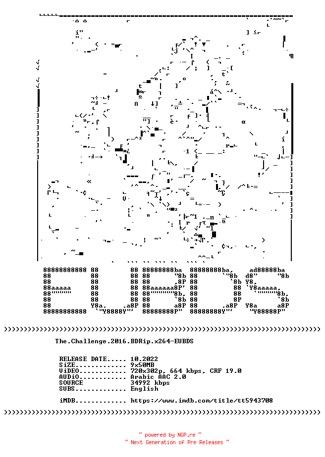 NFO for the release The.Challenge.2016.BDRip.x264-EUBDS by EUBDS