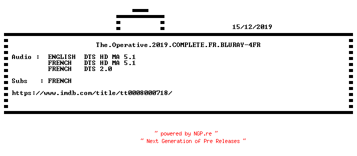 NFO for the release The.Operative.2019.COMPLETE.FR.BLURAY-4FR by 4FR